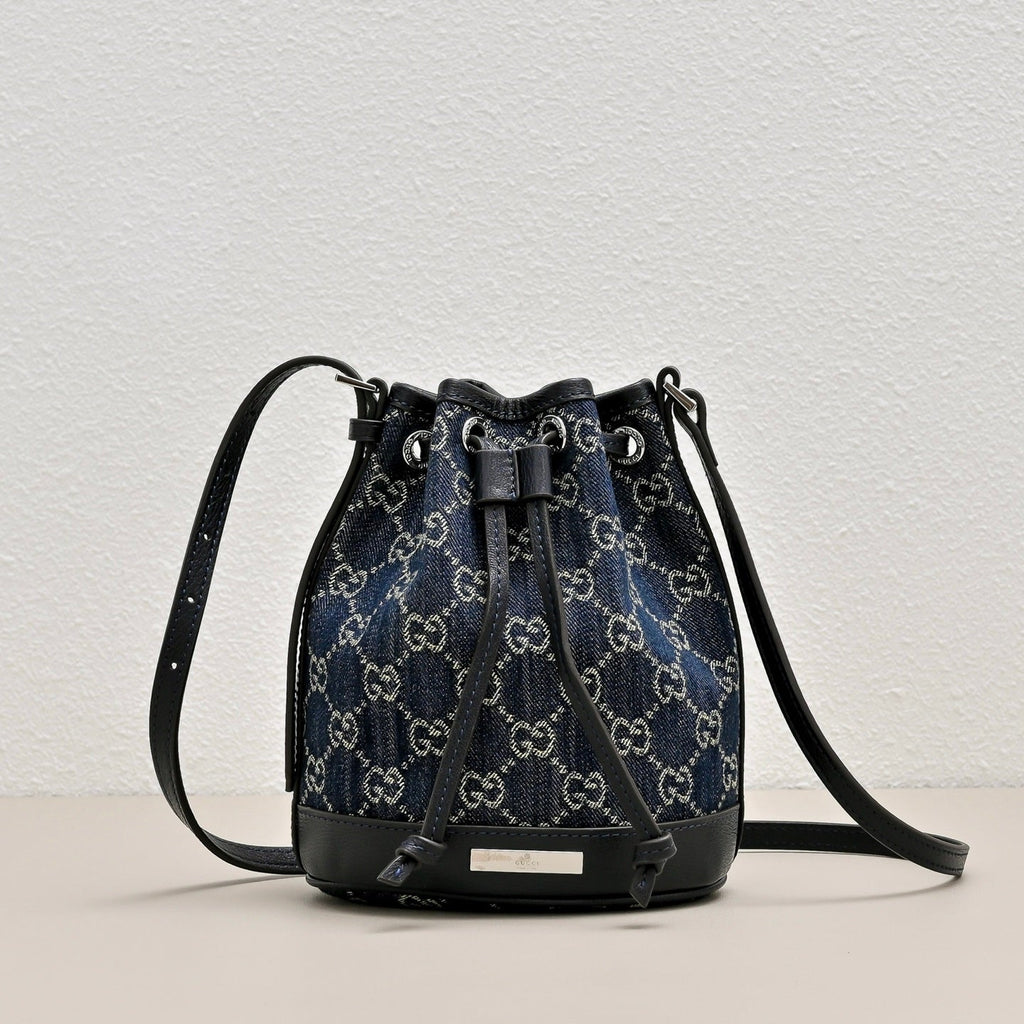 GUCCI Generation GG Denim Bucket Bag-875237