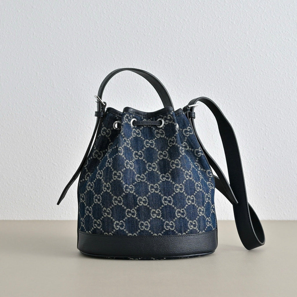GUCCI Generation GG Denim Bucket Bag-875237