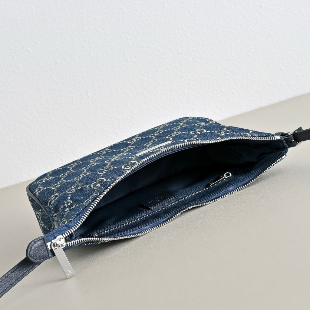 GUCCI Lady Lunetta Denim Shoulder Bag-874743