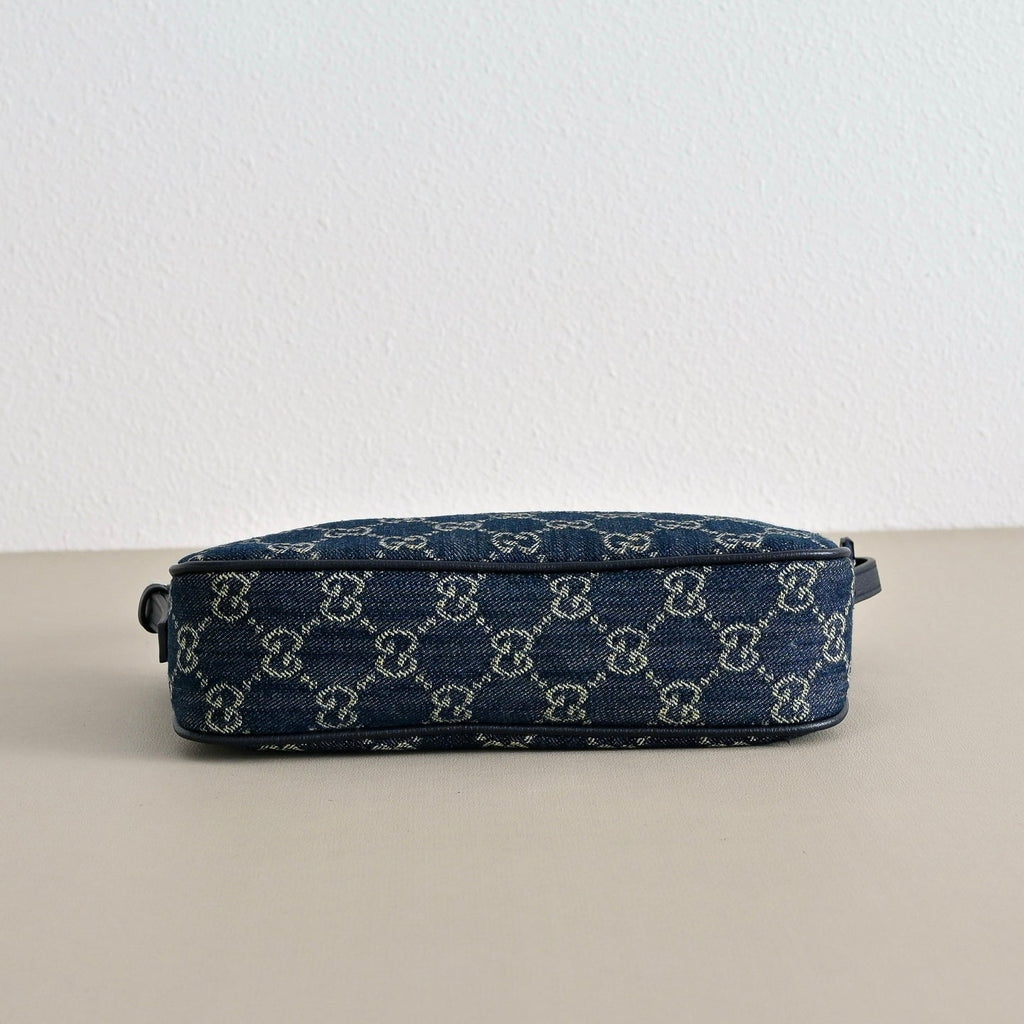 GUCCI Lady Lunetta Denim Shoulder Bag-874743