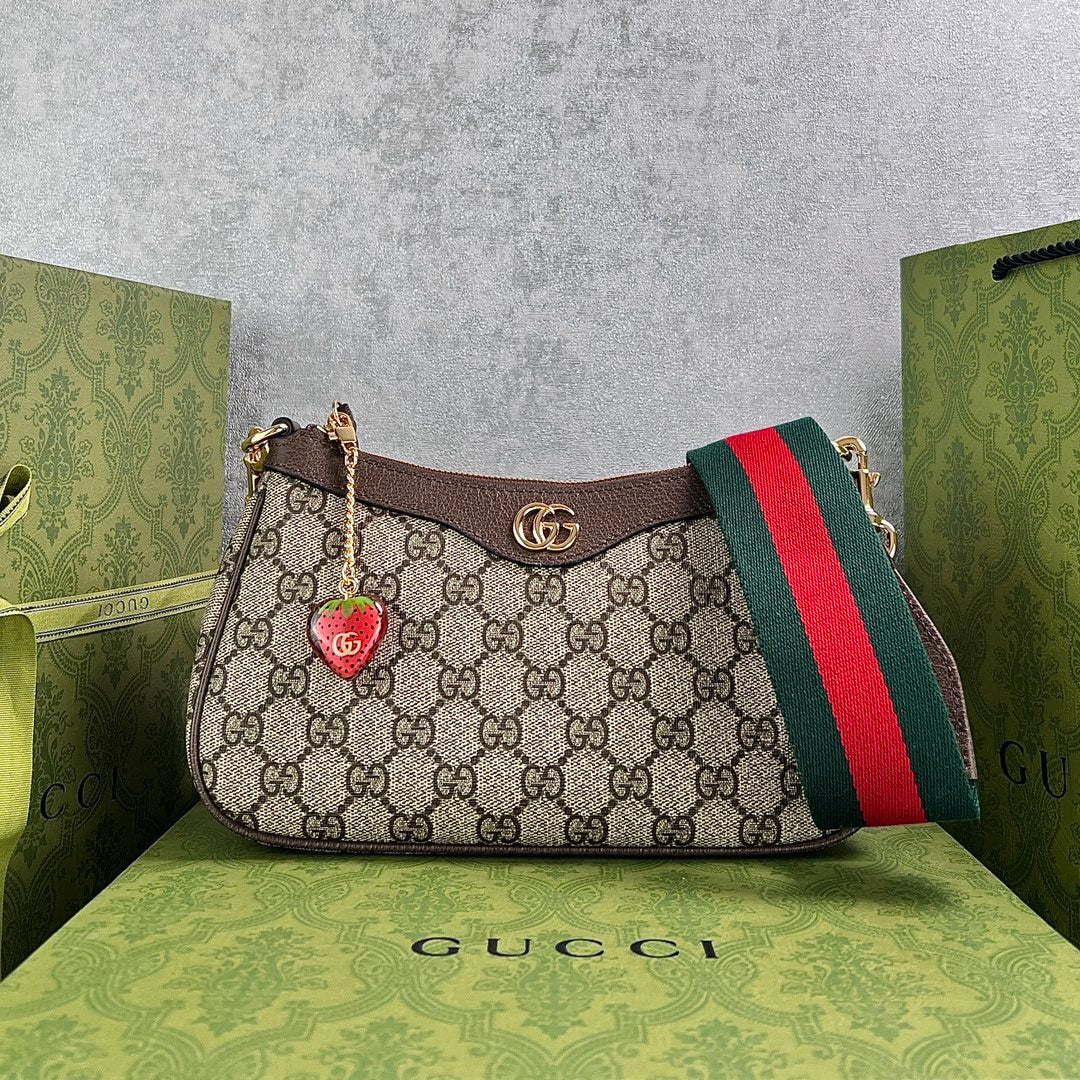 GUCCI Ophidia Strawberry Mini Shoulder Bag-735132