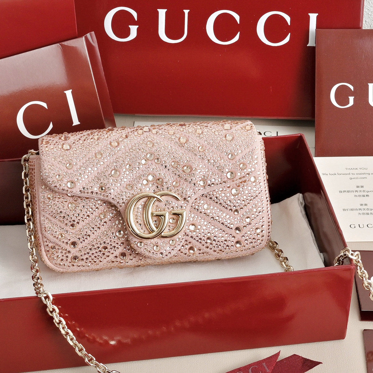 GUCCI Marmont Crystal Shoulder Bag-841290