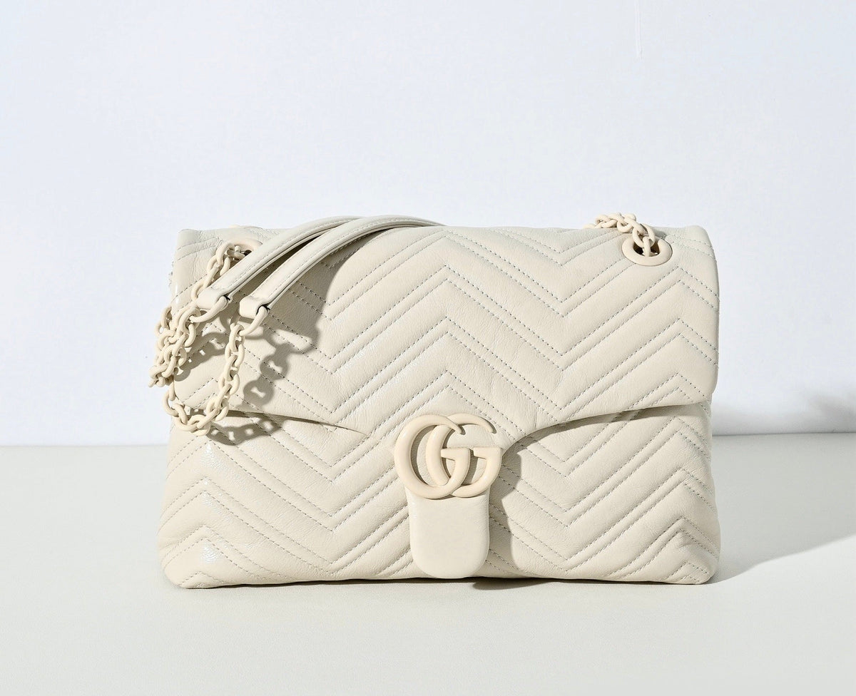 Gucci GG Marmont Pleated Calfskin Shoulder Bag-850676