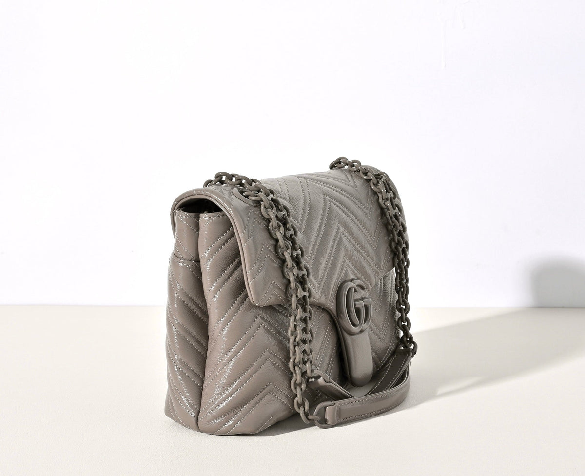 Gucci GG Marmont Pleated Calfskin Shoulder Bag-850676